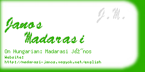 janos madarasi business card